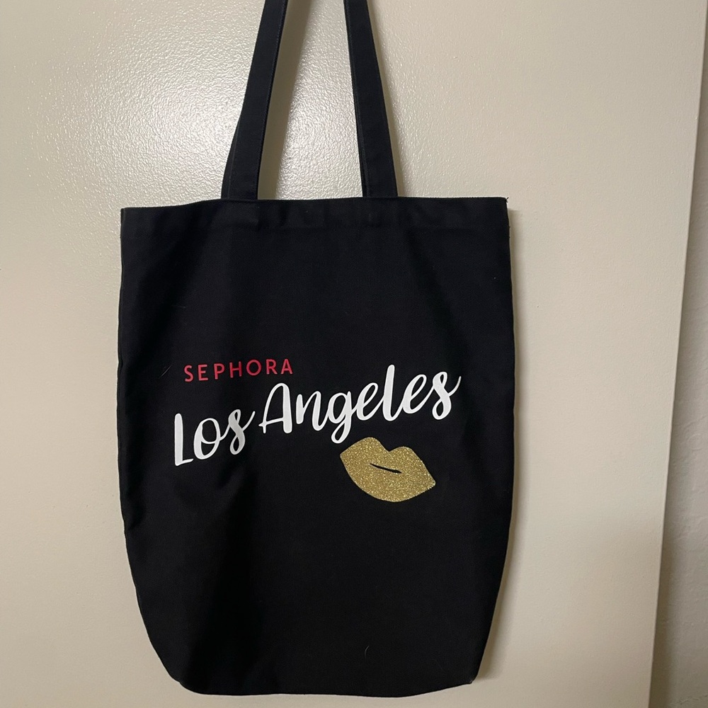Sephora Black Tote Bag with Gold Accent